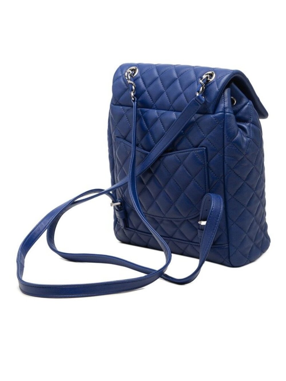 Chanel Quilted CC Logo Backpack Blue Lambskin - Picture 2 of 7